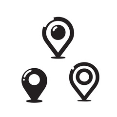 location pin icon silhouette vector