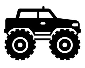 Monster Truck Vector Illustration | Monster Truck Silhouette SVG Design for Cricut