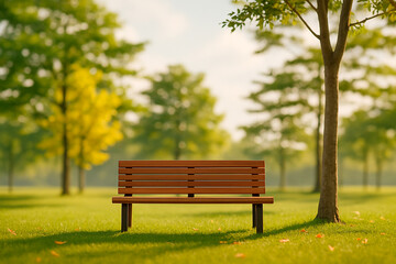 wood bench in the park