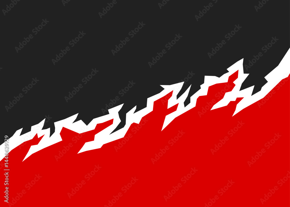Poster two side background separated with jagged line pattern