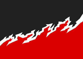 Two side background separated with jagged line pattern