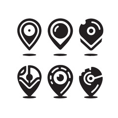 location pin icon silhouette vector