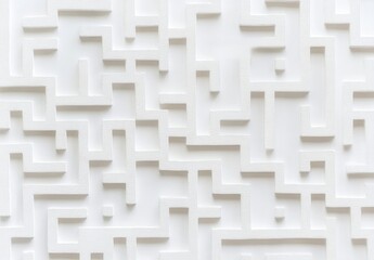 White Embossed Maze Pattern Texture Background