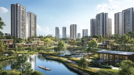 Fototapeta premium Real estate investment can contribute to community development, urban regeneration, and economic growth.