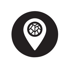 location pin icon silhouette vector