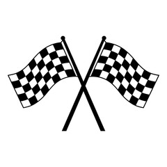 Checkered or chequered flag for car racing flat vector icon for sports apps and websites