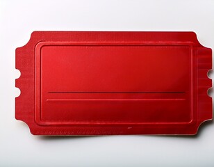 blank red ticket isolated