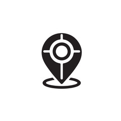location pin icon silhouette vector