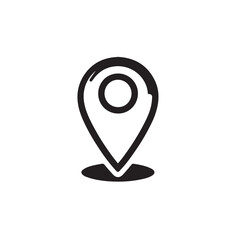 location pin icon silhouette vector