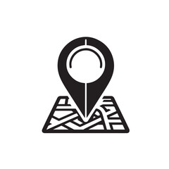 location pin icon silhouette vector
