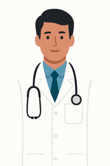 Fototapeta premium Illustration of a Medical Doctor Wearing a Stethoscope