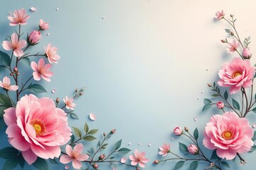 Fototapeta premium Subtle floral motif, pastel hues, elegant design, desktop, subtle, pastel