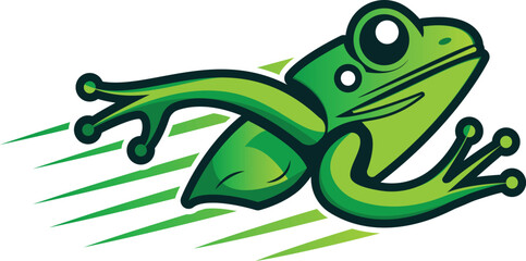 Frog Racing Logo - Speed Frog Mascot, Sports Car Racing Theme, Modern Animal Logo Design
