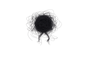 Scribbled, circular creature-like figure with thin, abstract legs and small, round eyes.