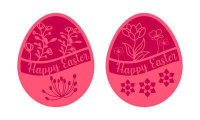 Happy Easter egg 2-layer bundle illustration.