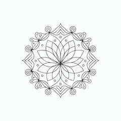 Elegant Floral Mandala Coloring Page Design


