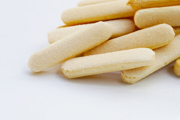 Sponge finger cookies, Italian savoiardi biscuit snack