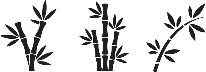 Minimalist Bamboo Stems with Leaves Collection for Eco-friendly, Nature-inspired, and Sustainable Designs