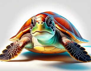 cute sea turtle character on a clean white background
