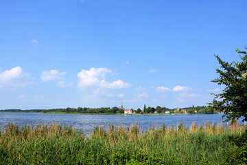 See, Ufer, Horizont, Stadt, Himmel, Sommer, Natur