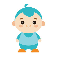 Cute baby boy cartoon character illustration on a white background