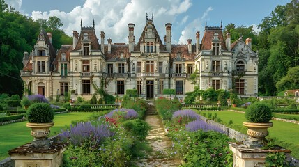 Naklejka premium Grand historic castle landscape view high resolution image