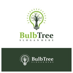 Bulb Tree logo design concept vector. Tree Bulb Logo Design Template. Creative Symbol. Icon