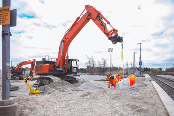 construction of a station on a railway in Canada