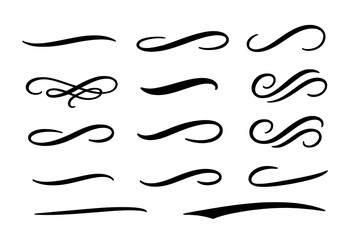 Elegant black swirls and flourishes for design and decoration purposes created on a white background