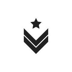 military rank badge icon. military rank badge Symbol sign for mobile concept and web design. Vector icon, Logo illustration, Vector graphics