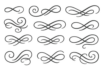 Elegant decorative swirls and flourishes for design projects and creative expressions