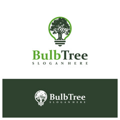 Bulb Tree logo design concept vector. Tree Bulb Logo Design Template. Creative Symbol. Icon