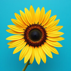 Fototapeta premium sunflower on blue background