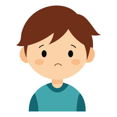 Obraz premium Sad boy illustration vector graphic featuring cartoon character expressing negative emotion