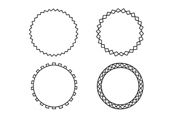 Various circular decorative shapes designed for artistic purposes and graphical applications