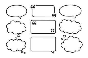 Creative blank speech and thought bubble designs for brainstorming and dialogue in various projects