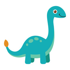 Cute cartoon dinosaur vector illustration brontosaurus character for kids education