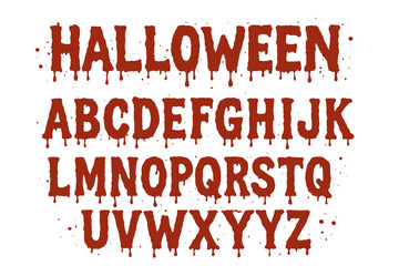 Bloody Halloween font with dripping letters perfect for spooky events and decorations