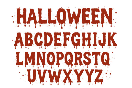 Bloody Halloween font with dripping letters perfect for spooky events and decorations
