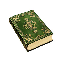 Fototapeta premium Luxurious Green Leather-Bound Book with Gold Embossing