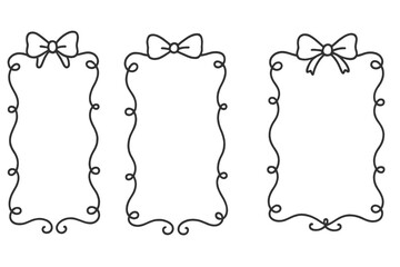 Elegant decorative frames with bows for creative projects and designs