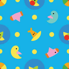 Seamless vector pattern with cute cartoon birds, a fun and lovely design