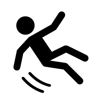A stick figure falling