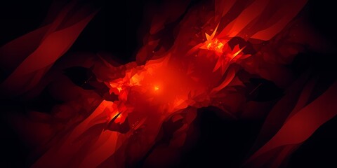 Fototapeta premium Abstract dark background with bright red and orange light emanating from the center area