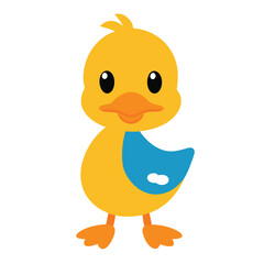 Cute yellow duckling cartoon illustration vector design for childrens products