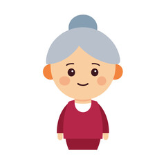 Cute cartoon grandmother illustration simple vector design for childrens books and graphics