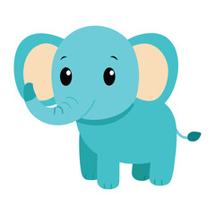 Adorable baby elephant vector illustration cute cartoon animal character design