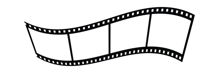 Cinema film strips reel templates. retro film strip frame element isolated on transparent background. video or movie film vintage analog cinema, photograph camera. abstract vector illustration