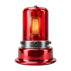 Red emergency light isolated on transparent background