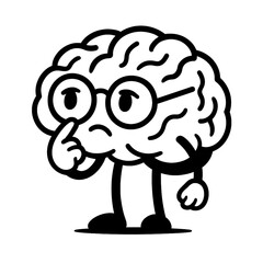 Fototapeta premium A cartoon brain character 